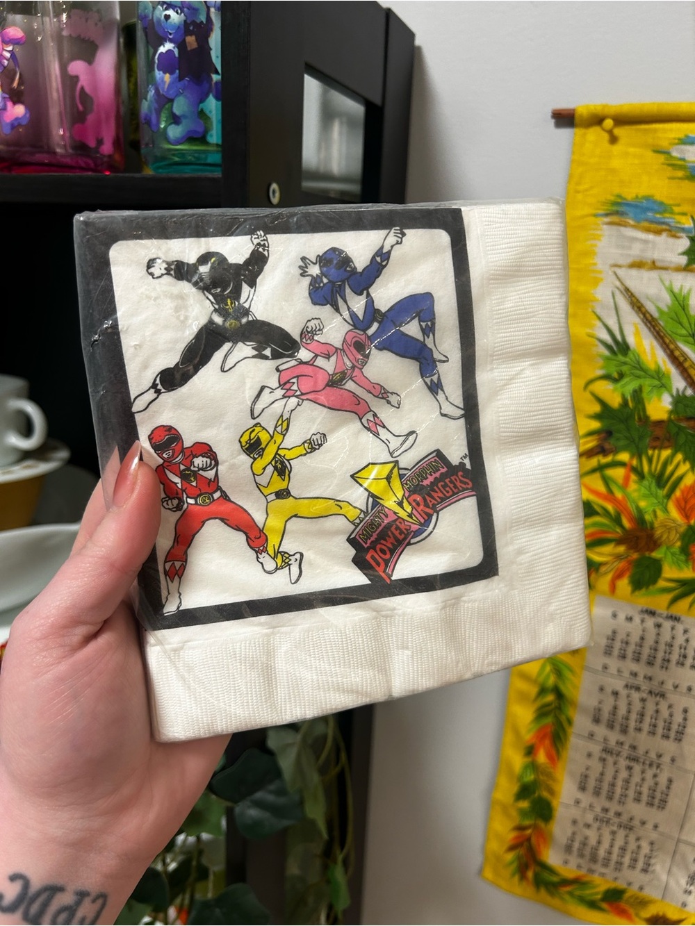 1994 NIP Power Rangers Vintage Logo Napkins - Multicolor